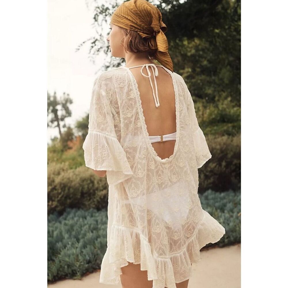 Anthropologie The Deco Tunic Dress in white size small - Picture 4 of 6